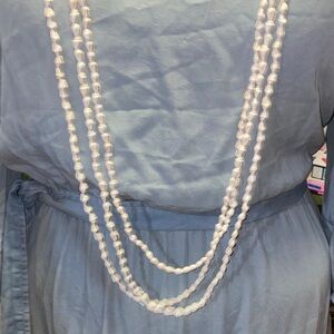 Vintage 70’s- 3 strands Cream Beaded Shell Necklaces